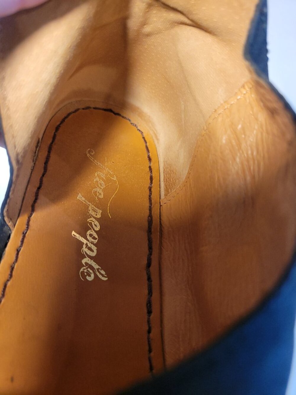 Free People Black Leather Slide Sandals Made in Spain Women's EU 37.5 US 7.5 - Picture 5 of 13